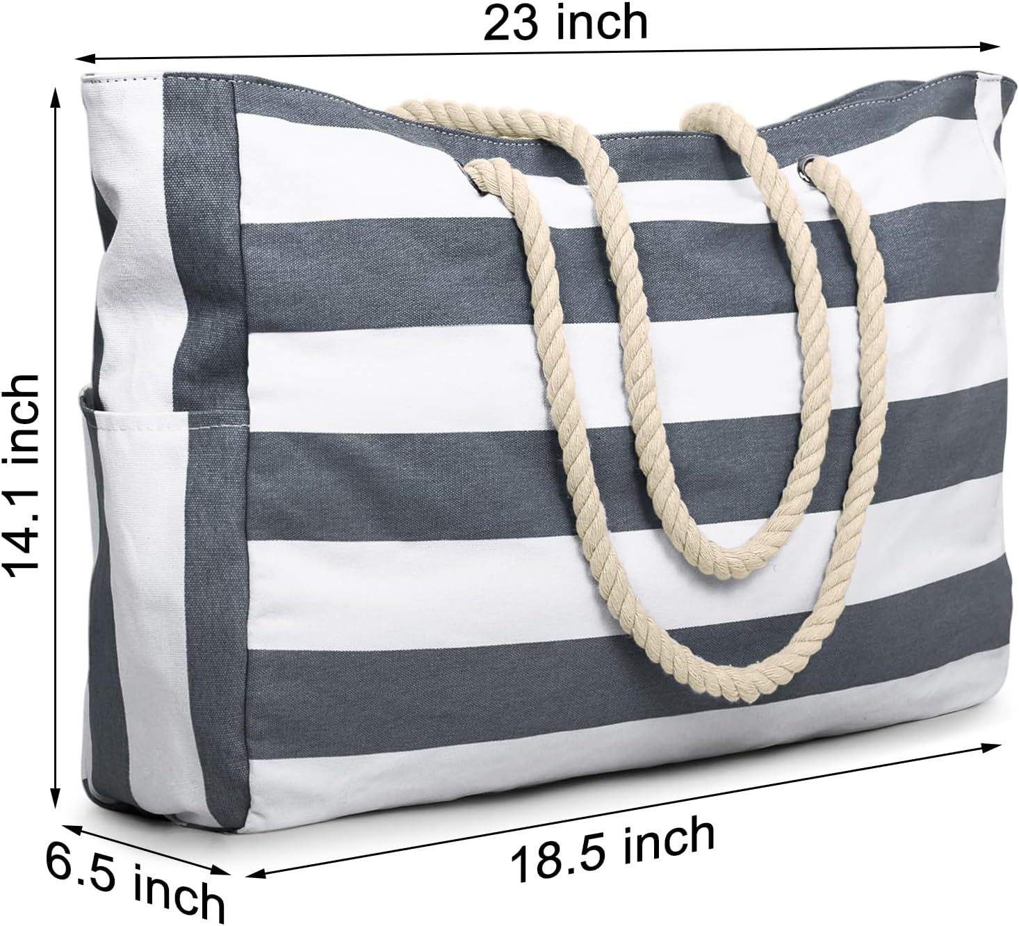 Thumbnail 5 de oscaurt Strandtasche „Streifen“ – wasserdichte XXL Tote Bag mit Reißverschluss