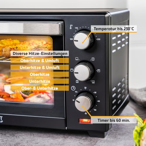 Detalle de TZS First Austria Mini-Backofen 20L mit Umluft – kompakt, vielseitig & zuverlässig