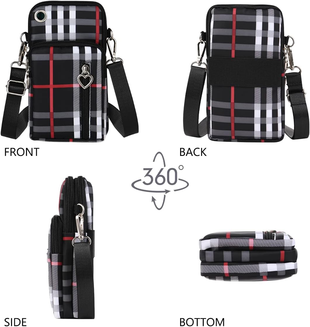 Detalle de Aucuu Petit Sacoche Telephone Portable Femme avec Bandoulière Réglable — Nylon imperméable et multiples poches