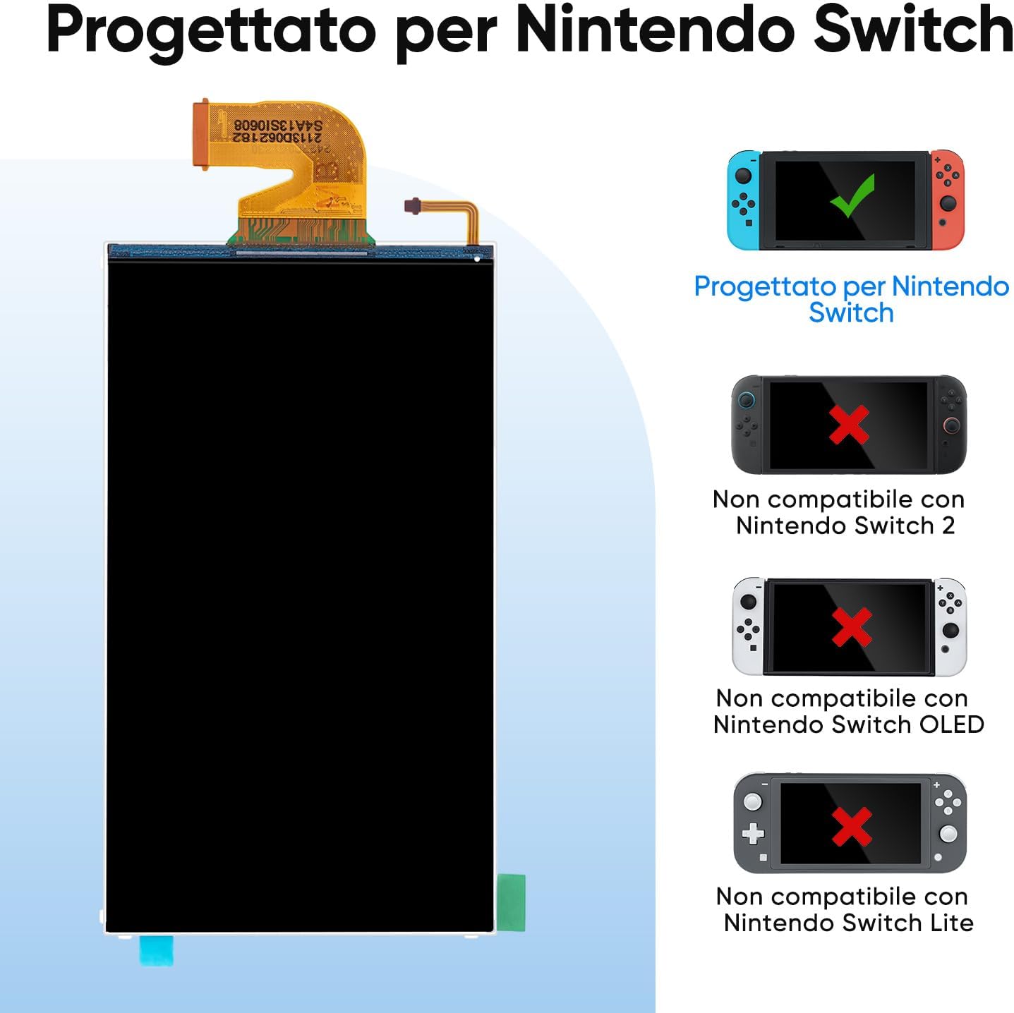 Detalle de Wigearss Schermo LCD di Ricambio per Nintendo Switch – TFT di qualità premium