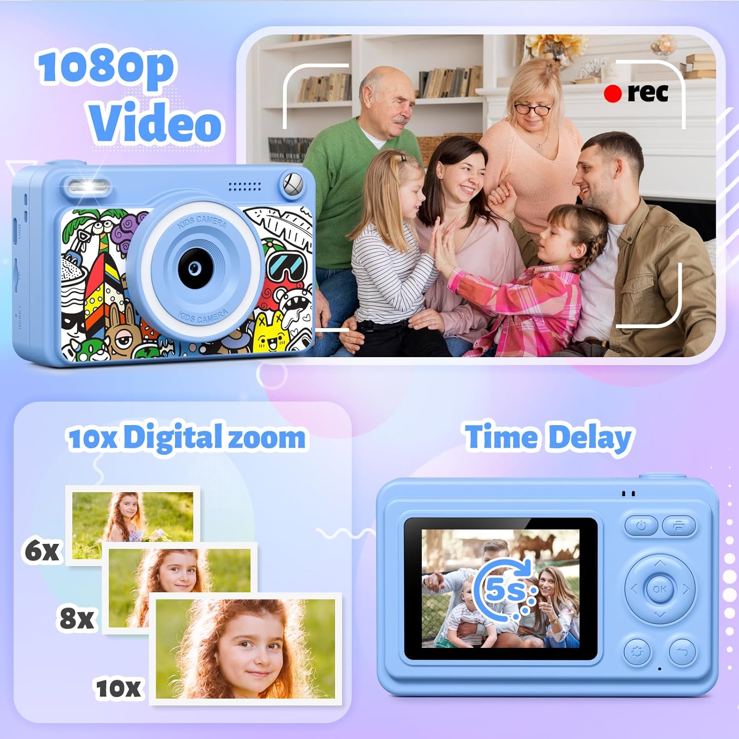 Thumbnail 2 de Kids Instant Print Camera 1080P 5 rolls