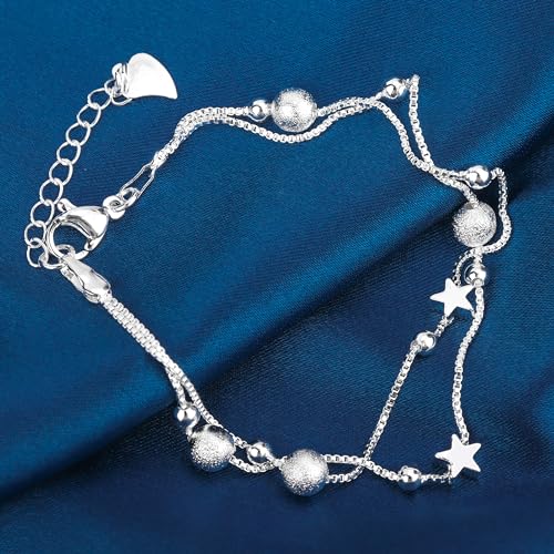 Thumbnail 6 de Pulsera plateada para mujer Rebundex: regalo sofisticado con estrellas y cuentas