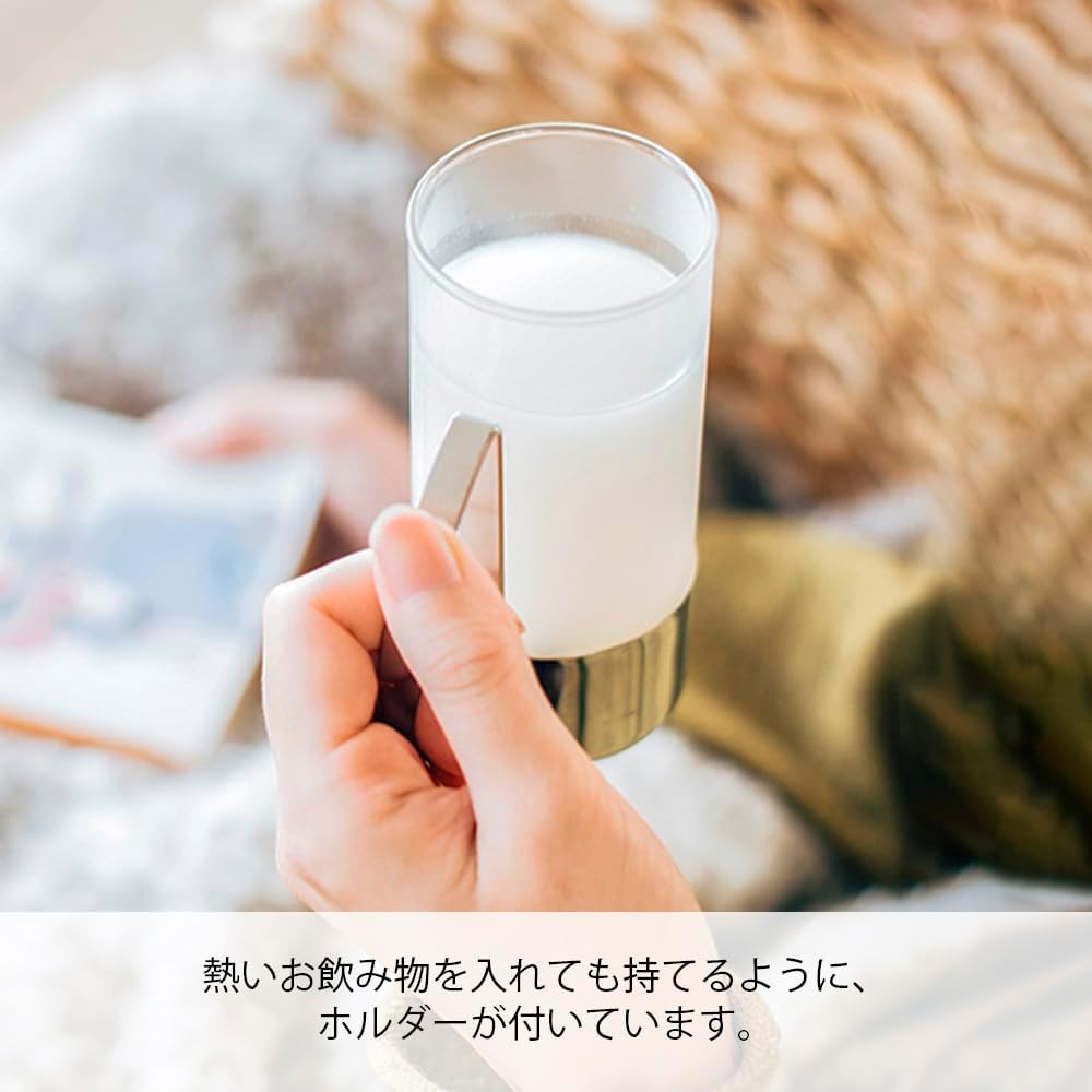 Detalle 2 de HARIO HW-8SSV ホットグラス・スクエア 220mL 耐熱ガラス・ステンレスホルダー