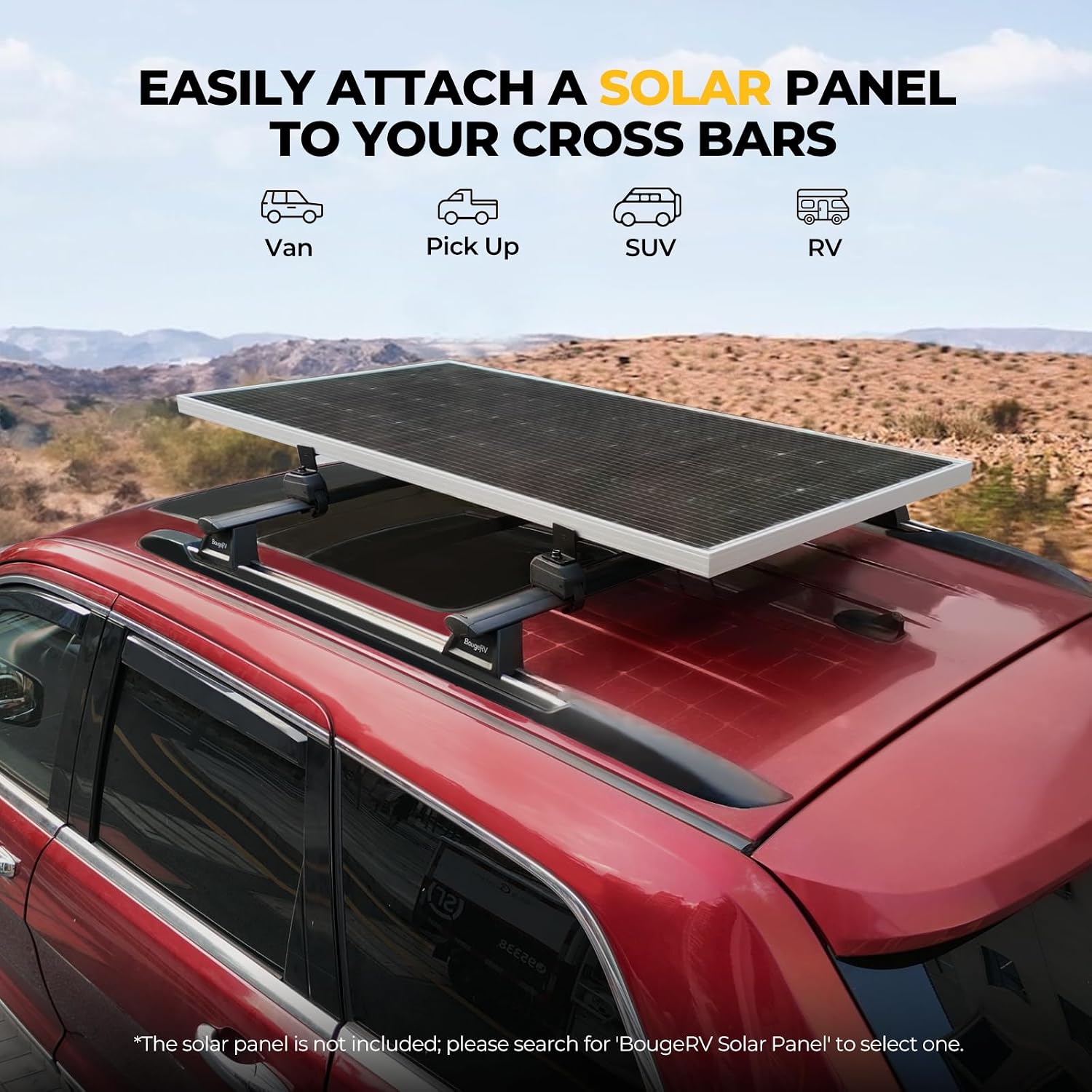 Thumbnail 1 de BougeRV Solar Panel Crab Mounting Kit for Cars with Cross Bars