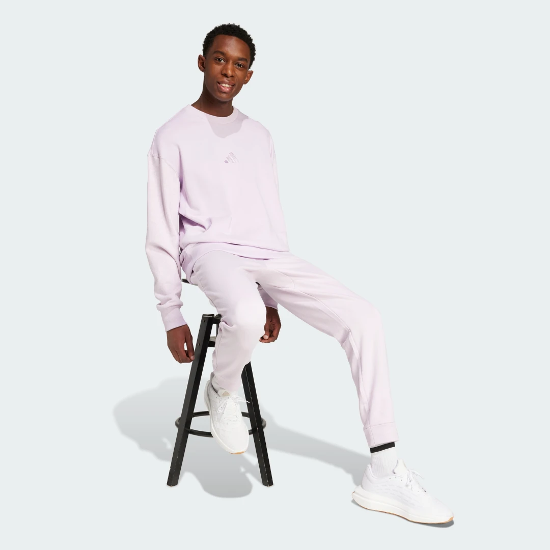 Detalle de Adidas All SZN French Terry Colorblock Crew Sweatshirt – color violeta