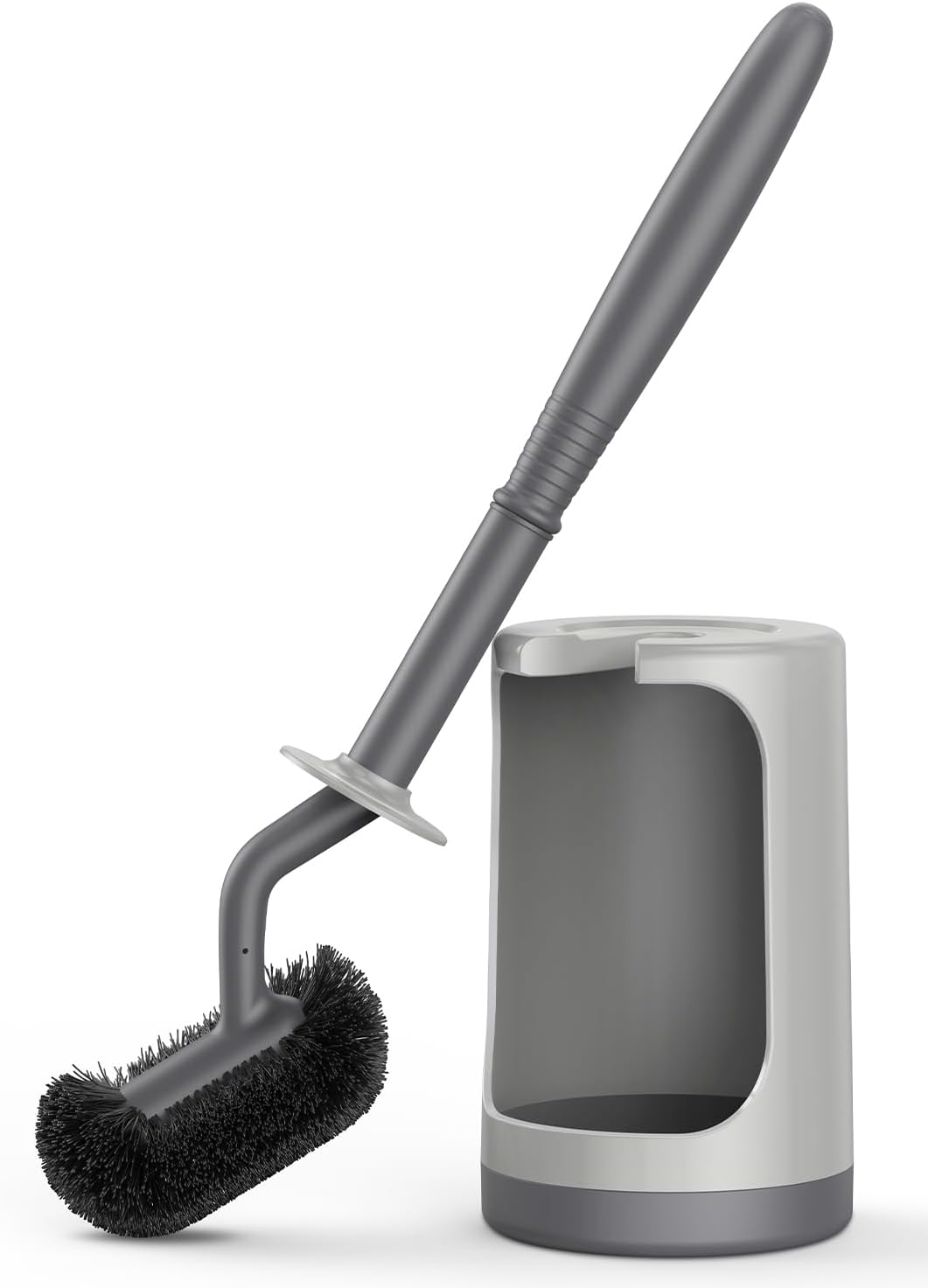 Thumbnail 6 de HAMITOR Curved Toilet Bowl Brush Holder Set with Hidden Holder for Small Spaces