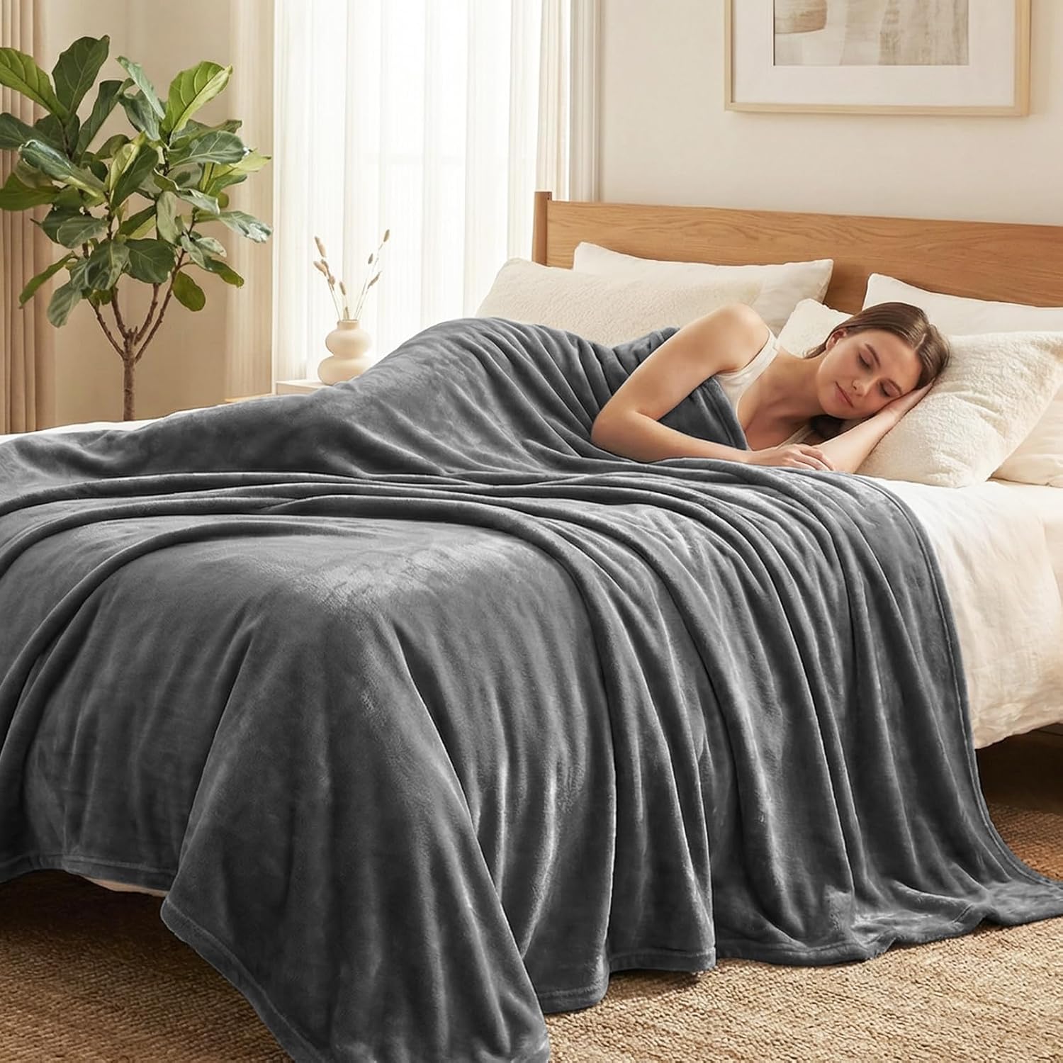 Thumbnail 6 de CozyLux Kuscheldecke Flauschig Decke 150x200 cm – XL graue Flauschkuscheldecke