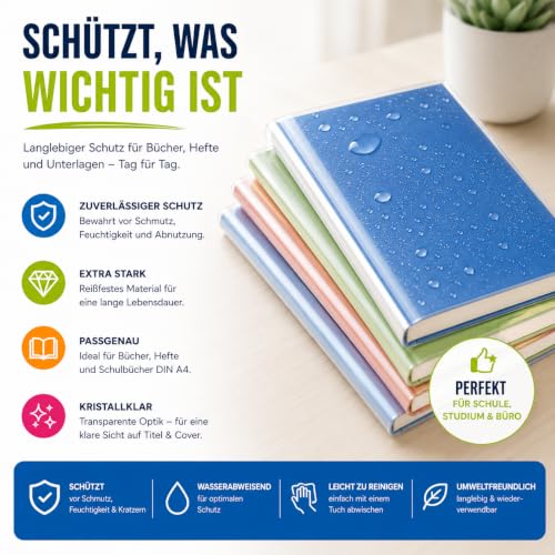 Detalle de Organizabel 15 fundas DIN A4 transparentes para libros y cuadernos