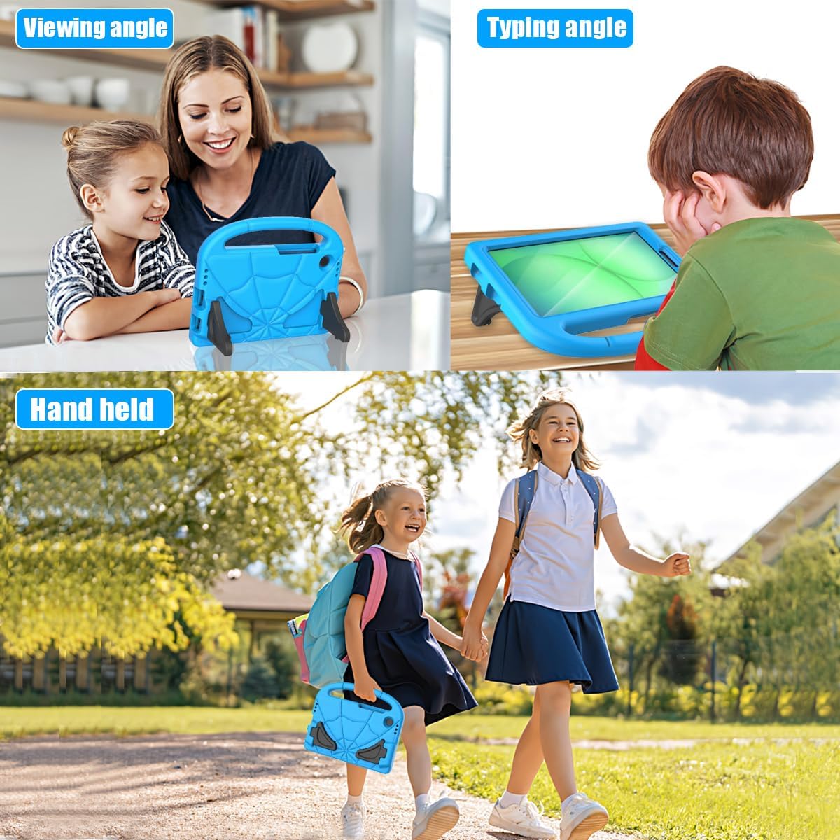 Thumbnail 4 de Kids Case for Samsung Galaxy Tab A11 8.7in / A9 8.7in with Screen Protector, Handle & Stand (Blue) by Mansiruyi