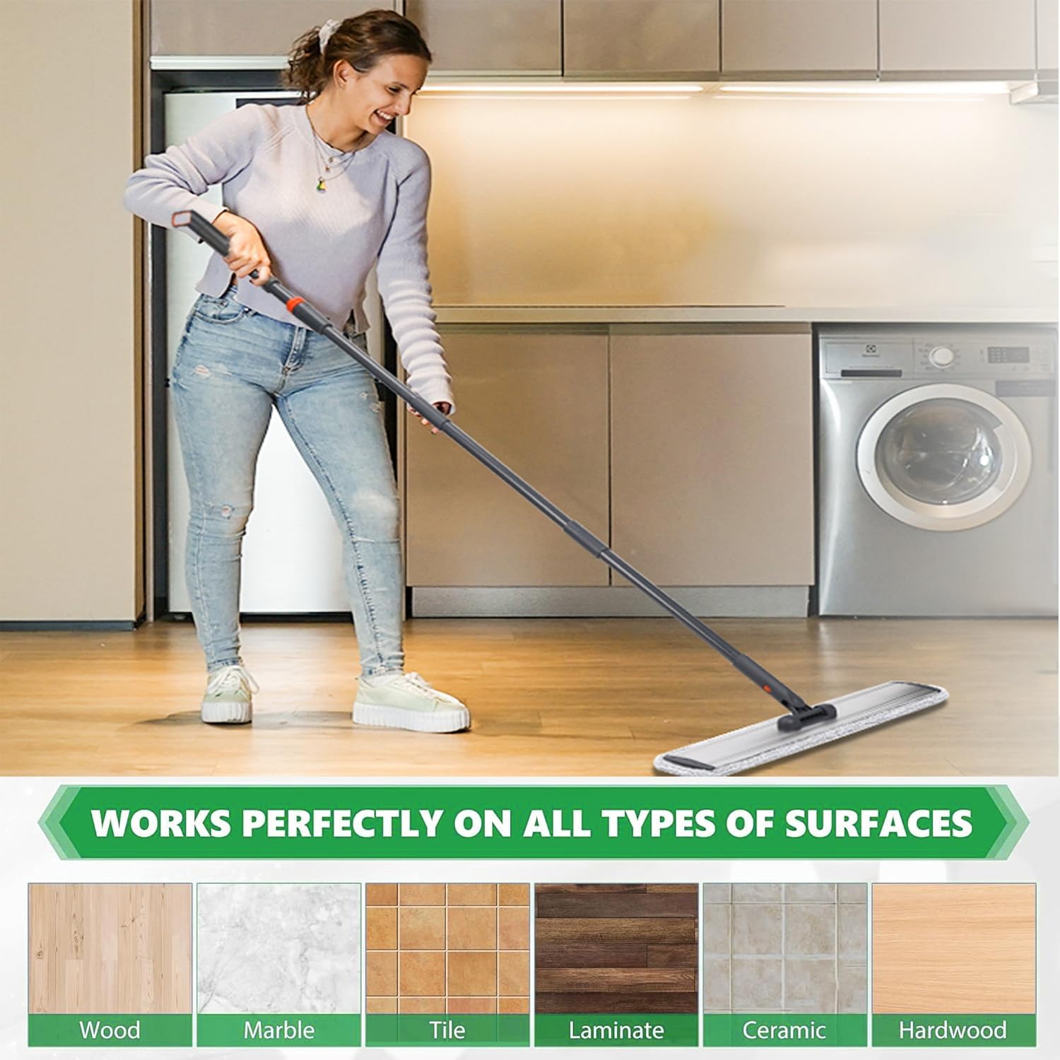 Thumbnail 6 de Microfibre flat mop, 18-inch