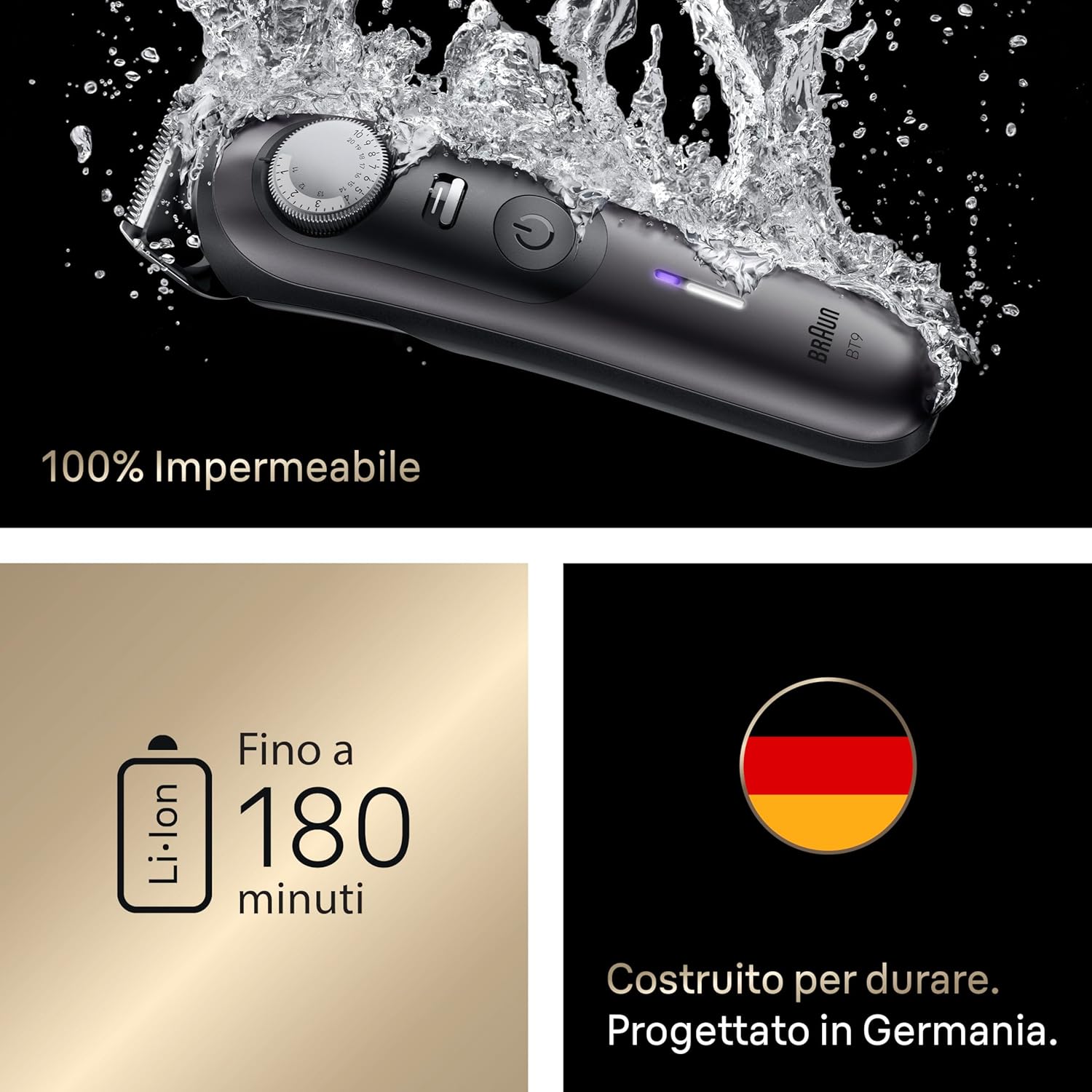 Thumbnail 5 de Braun BT9565 Serie 9 regolabarba con 52 lunghezze ✂