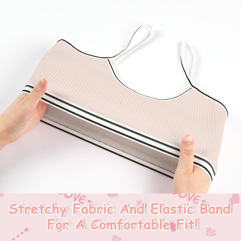 Thumbnail 4 de Flintronic 4 Pezzi Reggiseno Sportivo per Bambine in Cotone – Comfort, Assorbimento e Libertà di Movimento