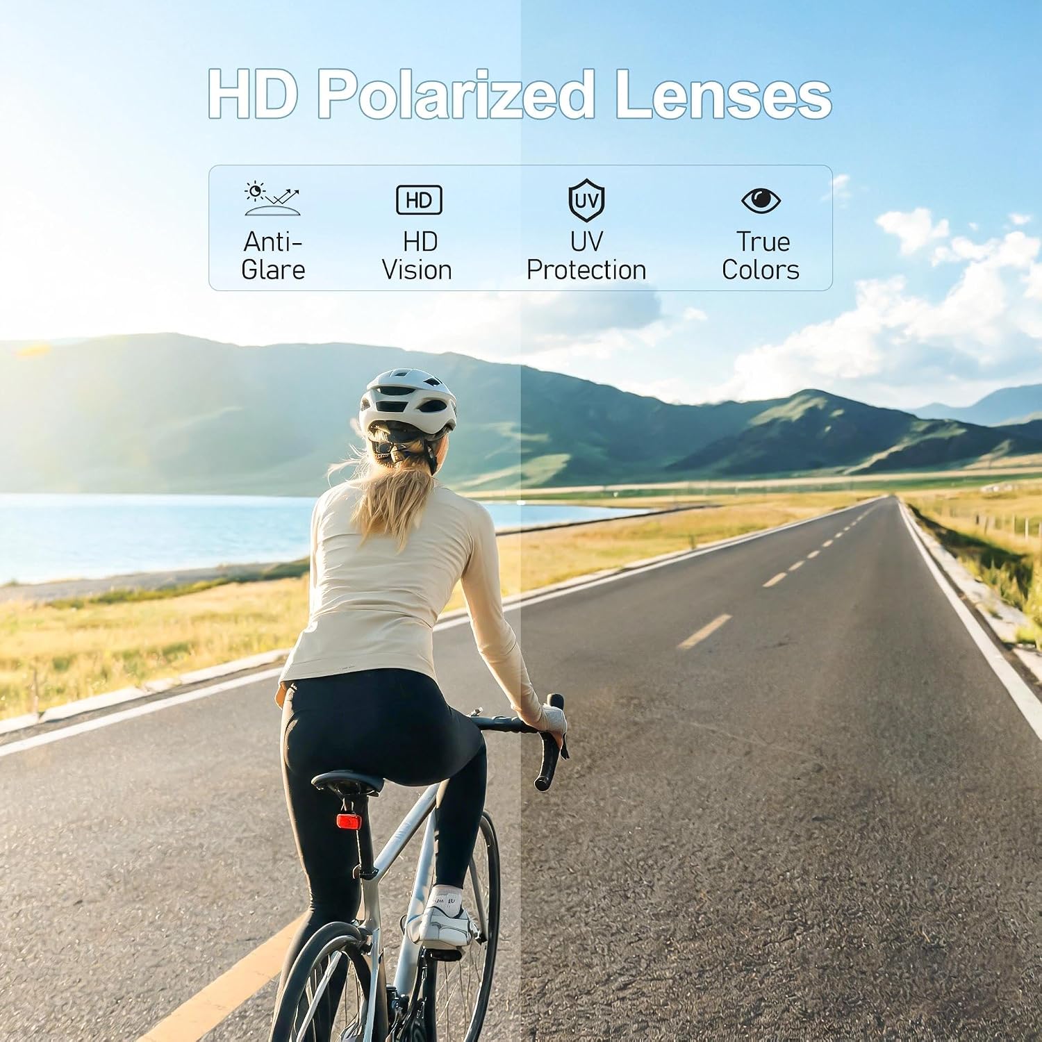 Detalle 2 de BONDDI Fahrradbrille: Polareisierte Sportsonnenbrille mit unzerbrechlichem TR90-Rahmen