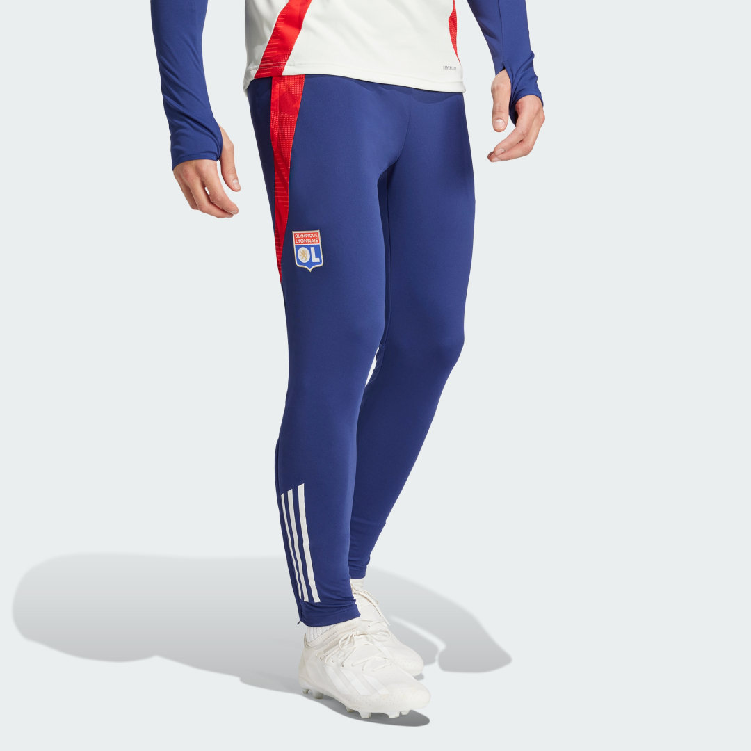 Detalle de Pantalón entrenamiento Olympique de Lyon Tiro 24 de Adidas – azul
