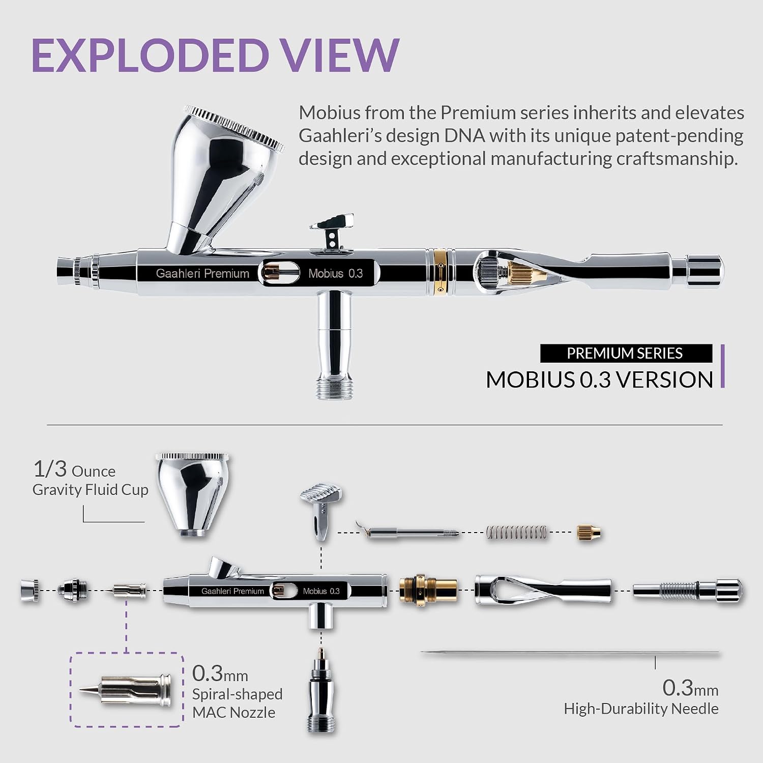 Thumbnail 4 de Gaahleri Airbrush Premium Series Mobius 0.3 mm