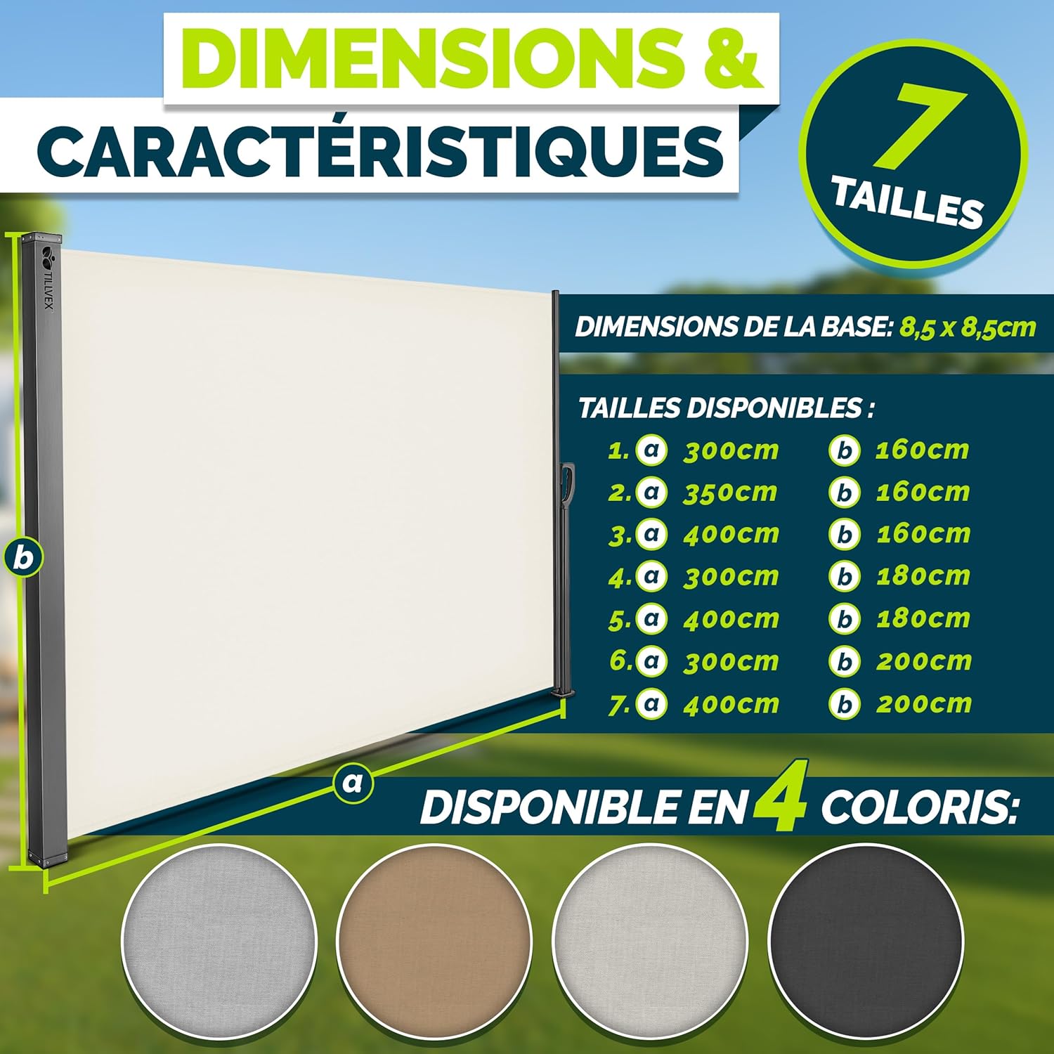 Thumbnail 6 de tillvex store latéral extensible 160x400 cm 🌤