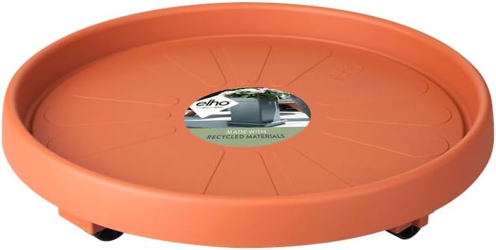 Detalle de Elho Planttaxi Universel 40 – Soucoupe pour intérieur et extérieur, Terre cuite (Ø 38,2 cm × H 6,5 cm)