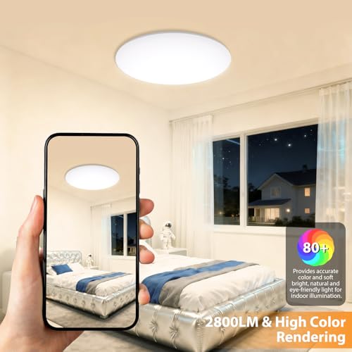Detalle de Swoieltr Plafoniera LED 30cm 24W IP54 – design UFO, luce bianca 4000K