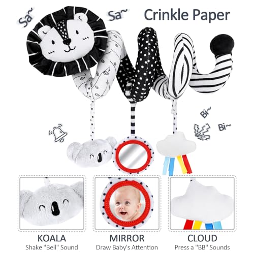 Thumbnail 1 de Joyreal Spirale d'Activité Bébé : kit sensoriel noir et blanc pour poussette et éveil Montessori