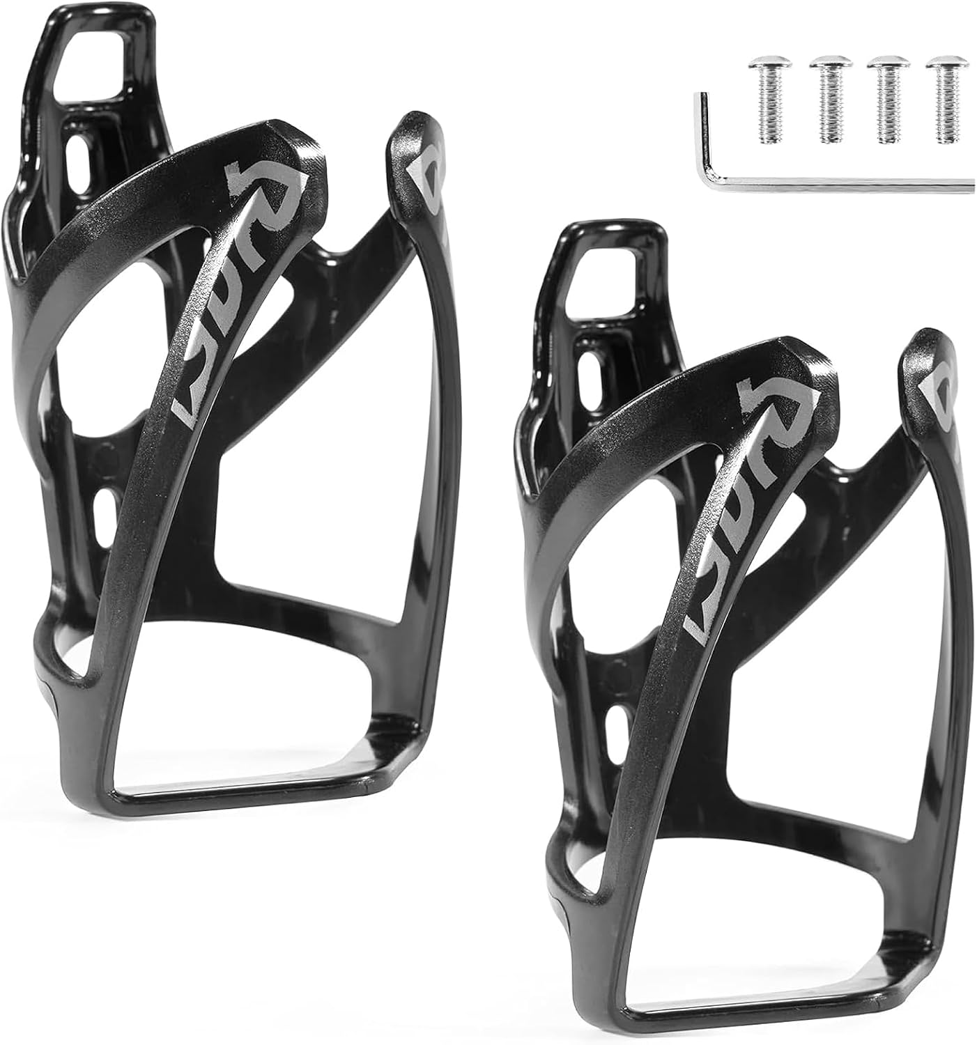 Elalove 2er Set Flaschenhalter Fahrrad – universeller, leichter PC-Flaschenhalter für 0,5–1,1 l Flaschen (Schwarz)