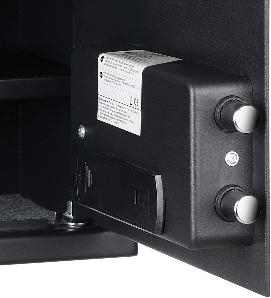Detalle 2 de Amazon Basics sejf domowy 14 l z zamkiem biometrycznym, stalowy, czarny