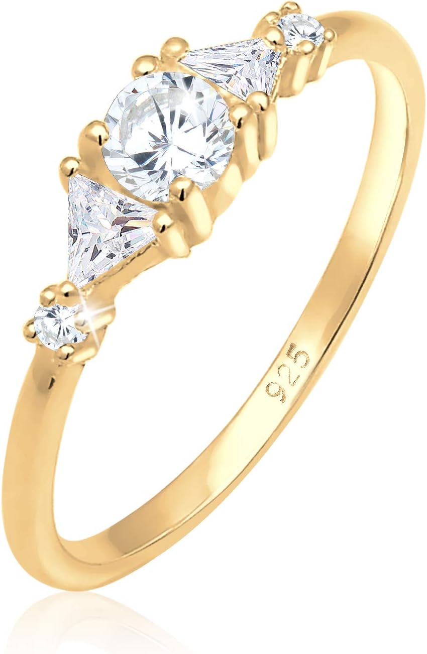 Detalle de Elli PREMIUM Ring Damen Geo Silber