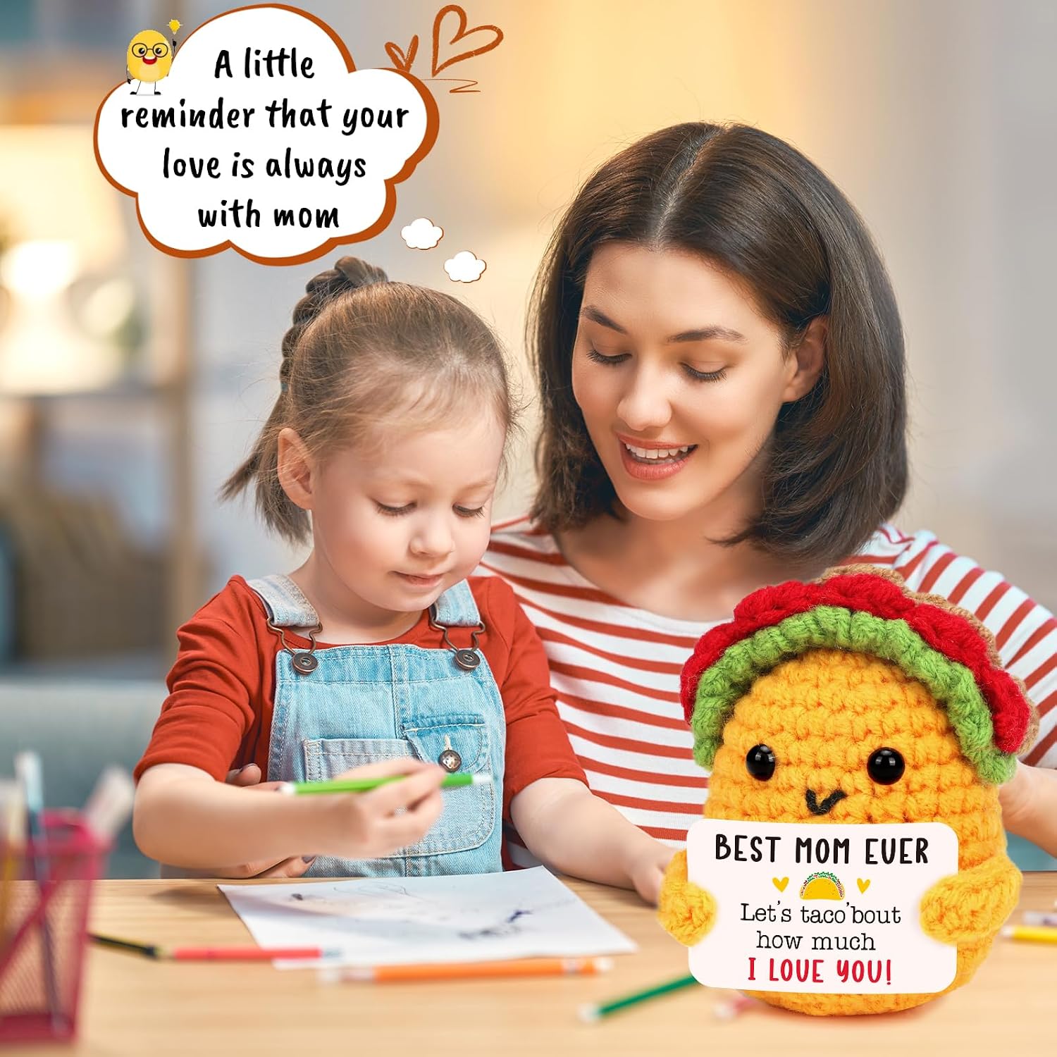 Detalle de Crochet Taco Mom Gift, 2.8 x 3.1 x 2 inches