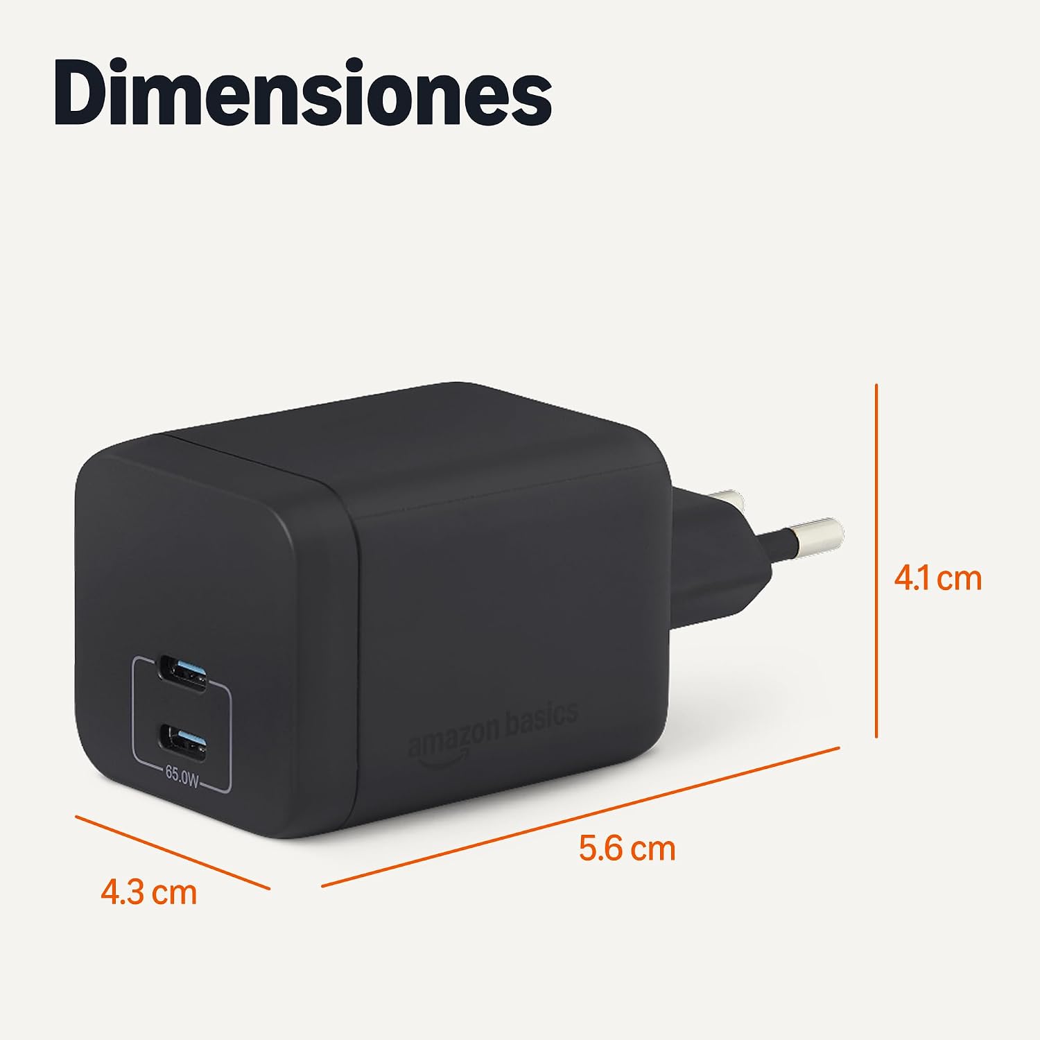 Thumbnail 4 de Amazon Basics Cargador USB-C Nano GaN 65W