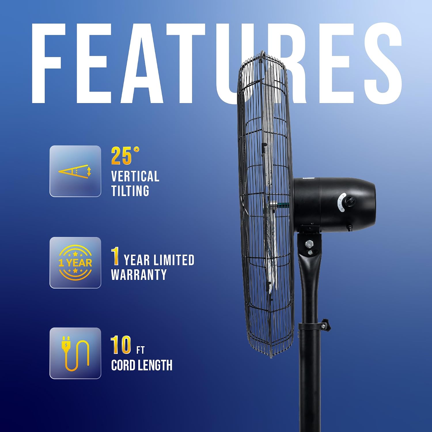 Thumbnail 3 de Tornado 8850 CFM 30-Inch Pedestal Fan: High-Velocity, Non-Oscillating for Large Indoor Spaces