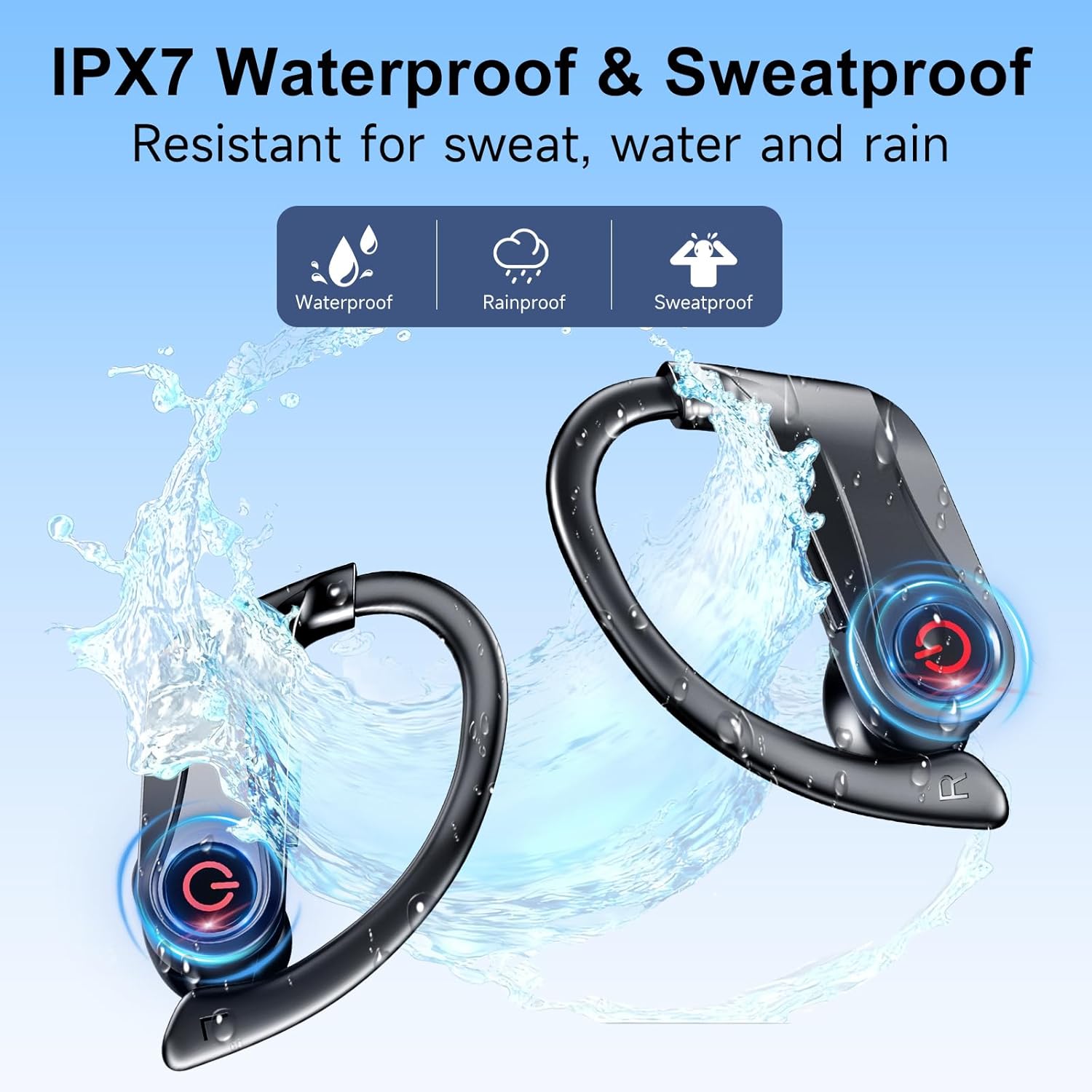 Thumbnail 5 de 2026 Wireless Earbuds with Dual LED Display Case: 120hrs Battery, Bluetooth 6.1, IPX7 Sweat-Ready