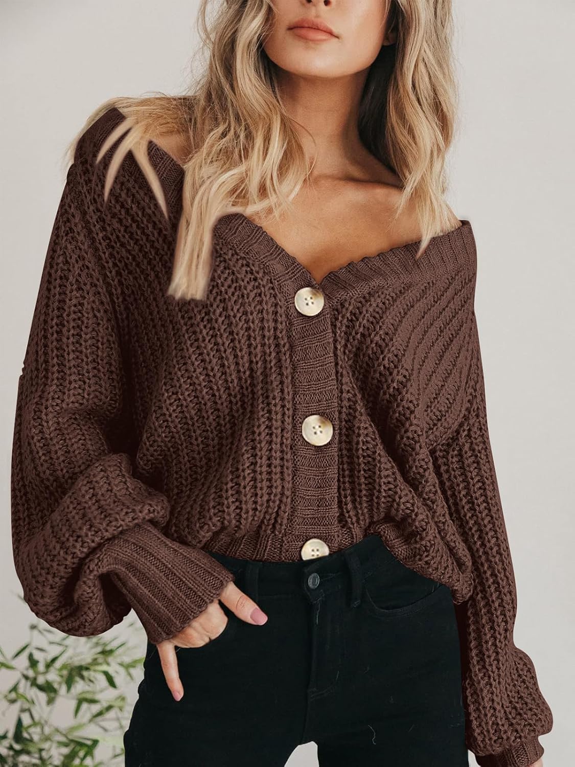 Thumbnail 4 de PRETTYGARDEN Women's Chunky Knit Open Front Cardigan