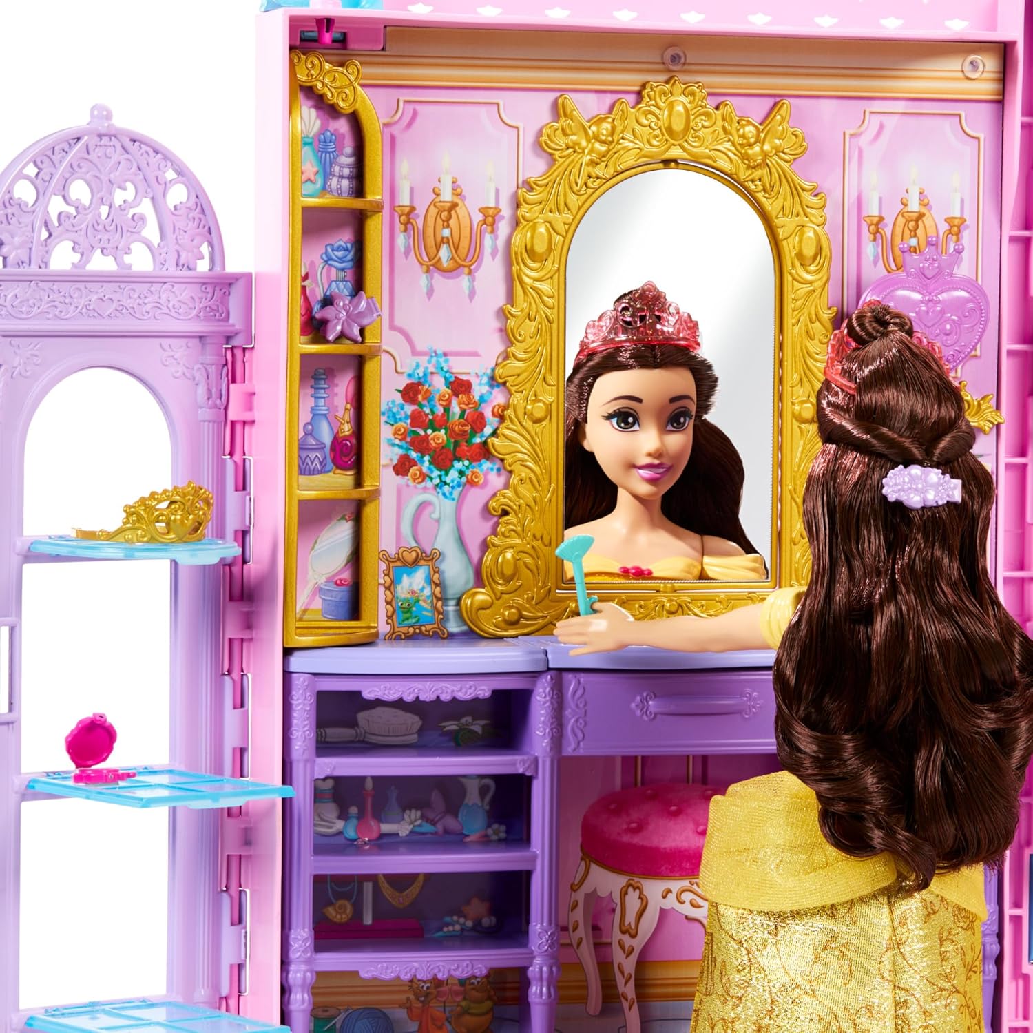 Thumbnail 4 de Mattel Disney Princess - Guardaroba da Favola: playset apribile con abiti, passerella e accessori