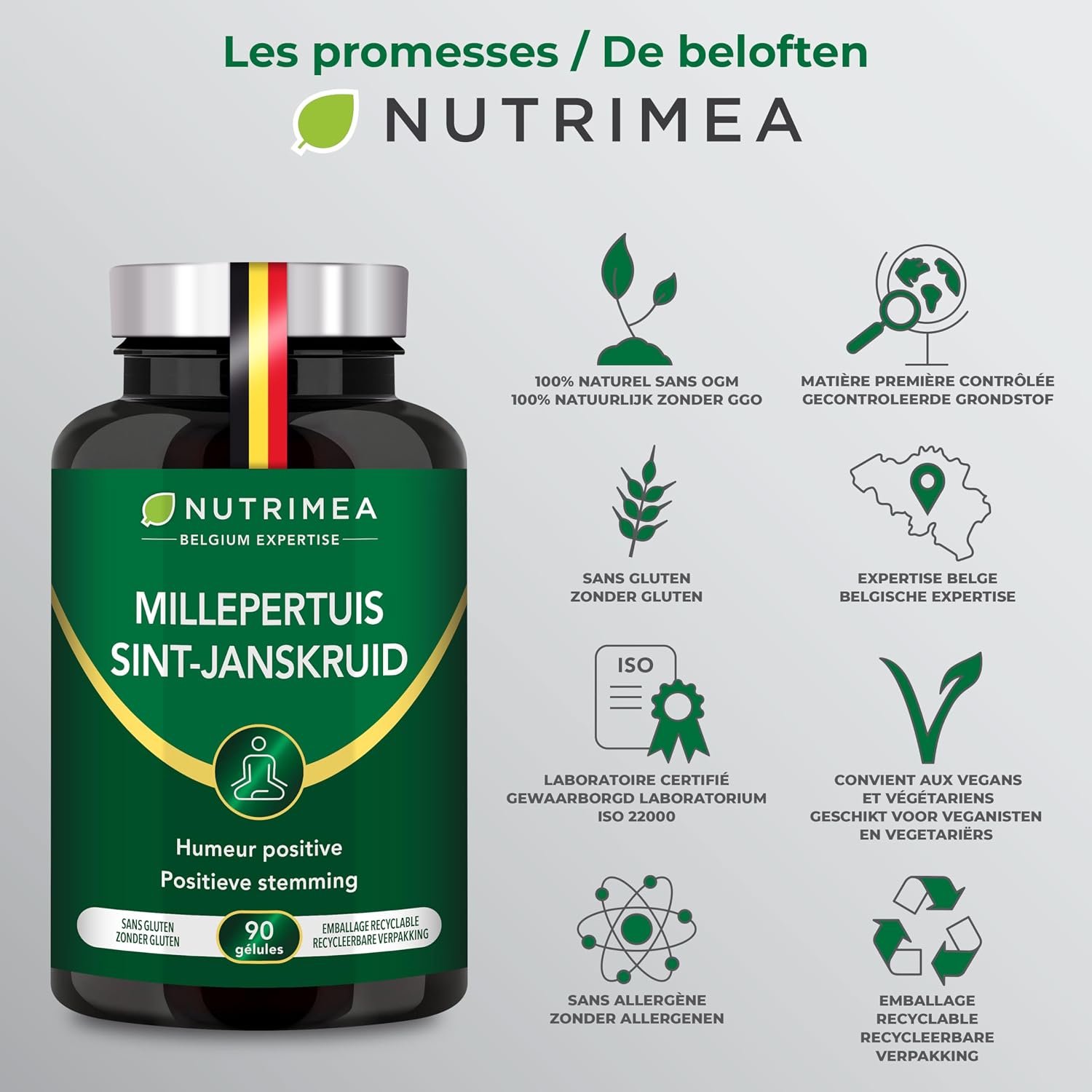 Thumbnail 6 de Nutrimea Millepertuis titré 10:1 (4660 mg) – 90 gélules vegan pour déprime saisonnière, stress et sommeil