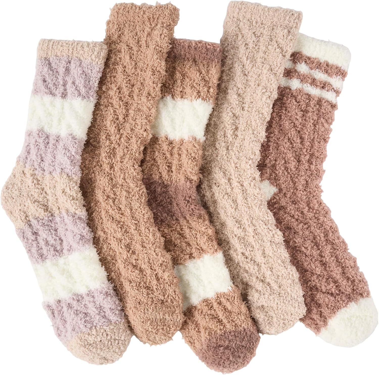 Detalle de SockWaddles fluffiga strumpor för kvinnor, 5 par sängstrumpor med stretchig mudd
