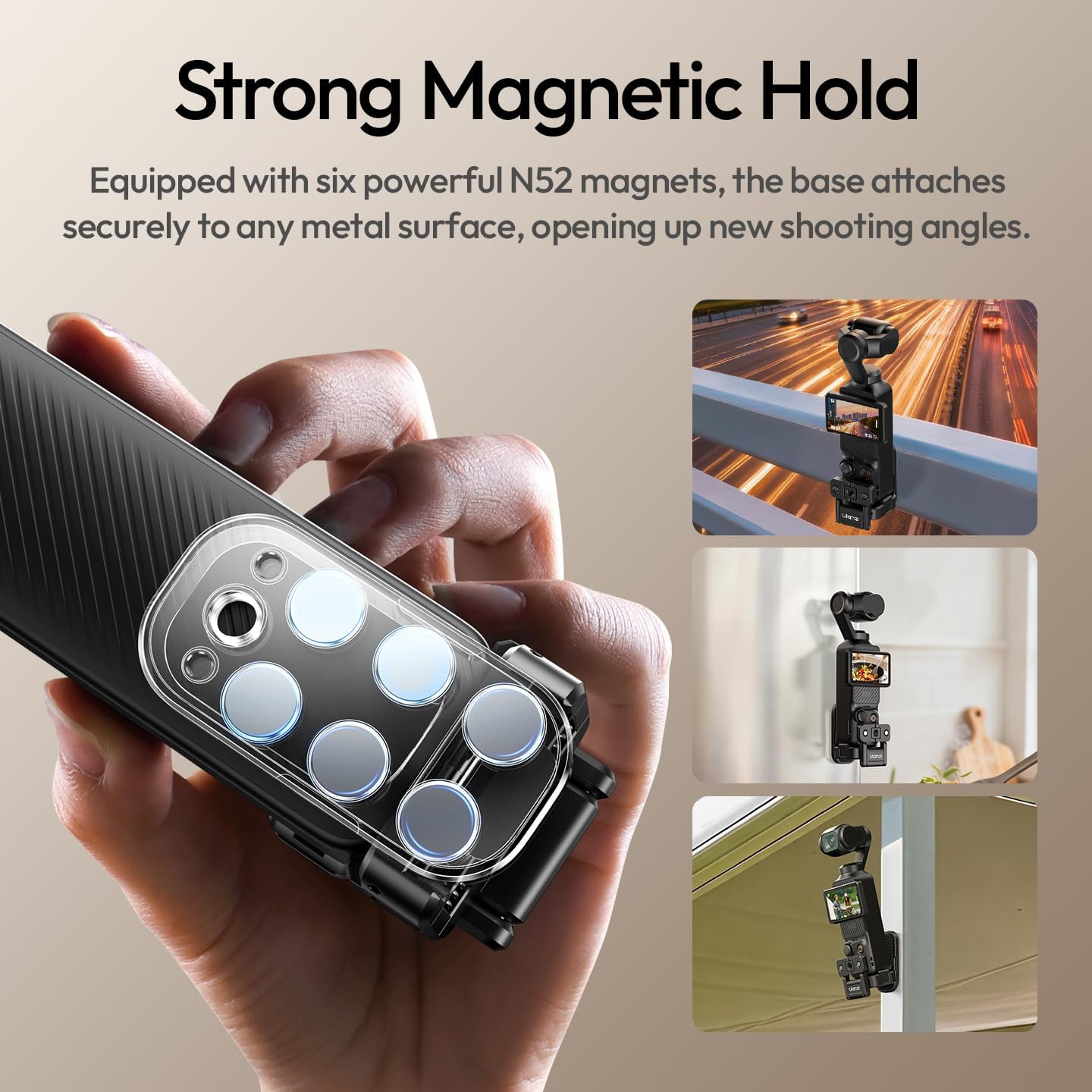 Thumbnail 6 de ULANZI PK16 magnetischer Halterungsständer für DJI Osmo Pocket 3 mit 270° Kugelkopf und Schnellverschluss