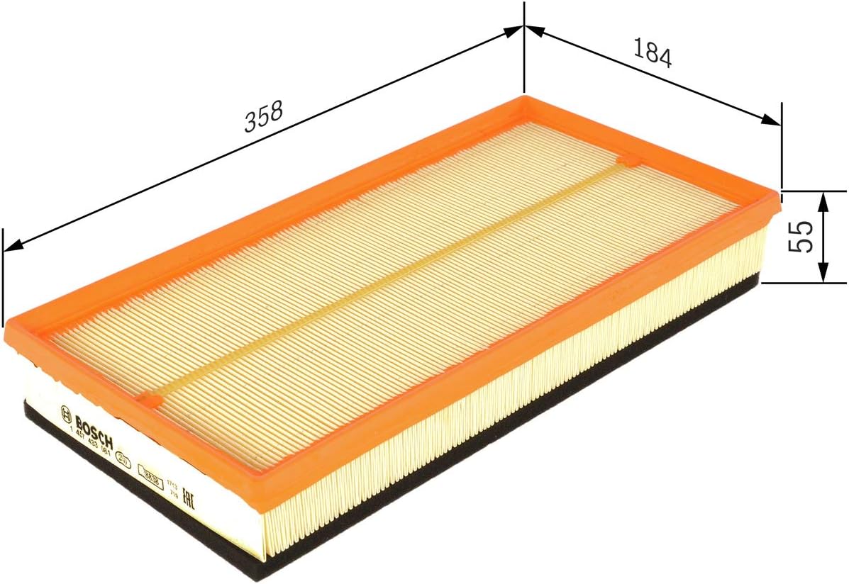 Detalle 2 de Bosch S3081 Luftfilter für Autos – zuverlässiger Partikelschutz mit hoher Nass- und Reißfestigkeit