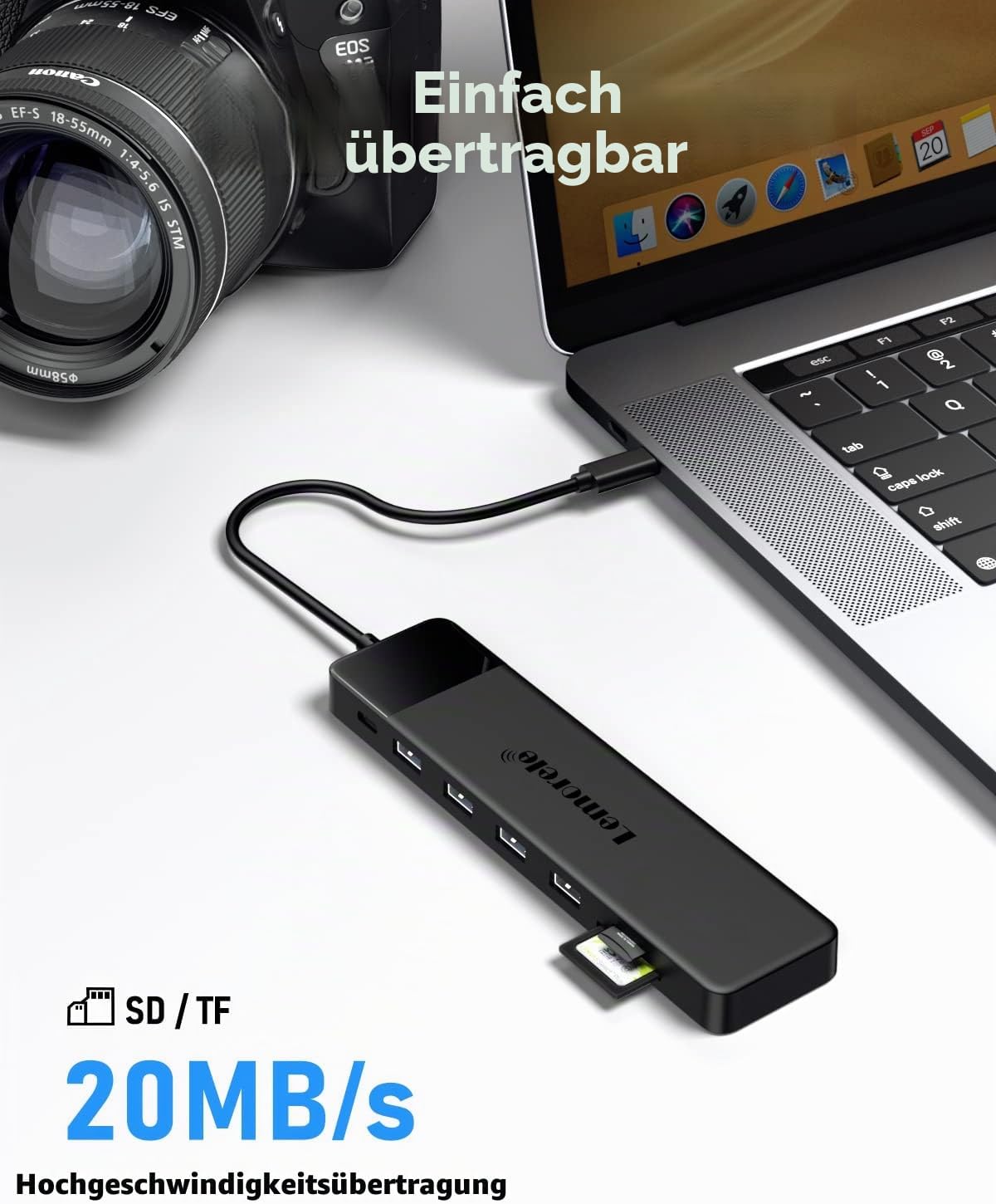 Thumbnail 6 de Lemorele USB-C Hub 14-in-1 Docking Station: 3 Displays, 100W PD, SD/TF & Audio – kompatibel mit MacBook, Dell und Windows