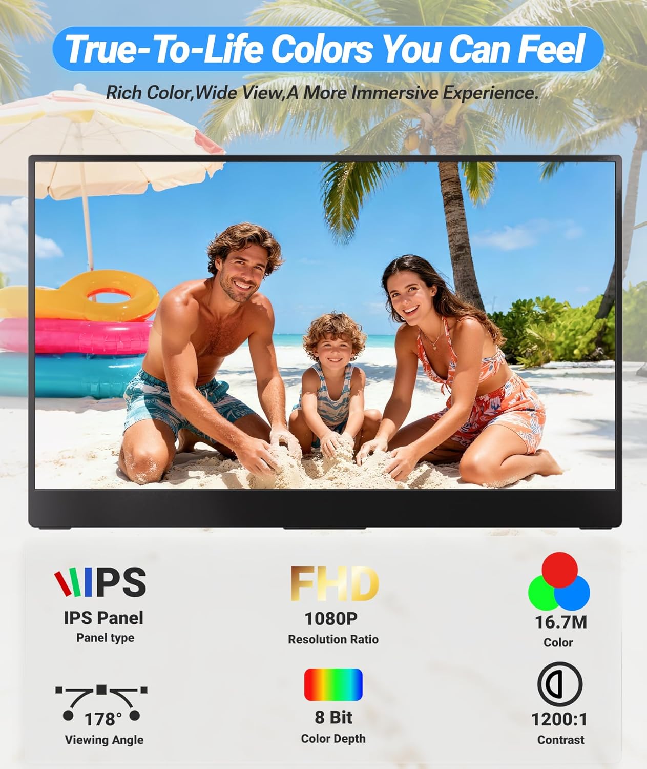 Detalle de Ingnok Portable Monitor 15.6 Inch Ultra Slim