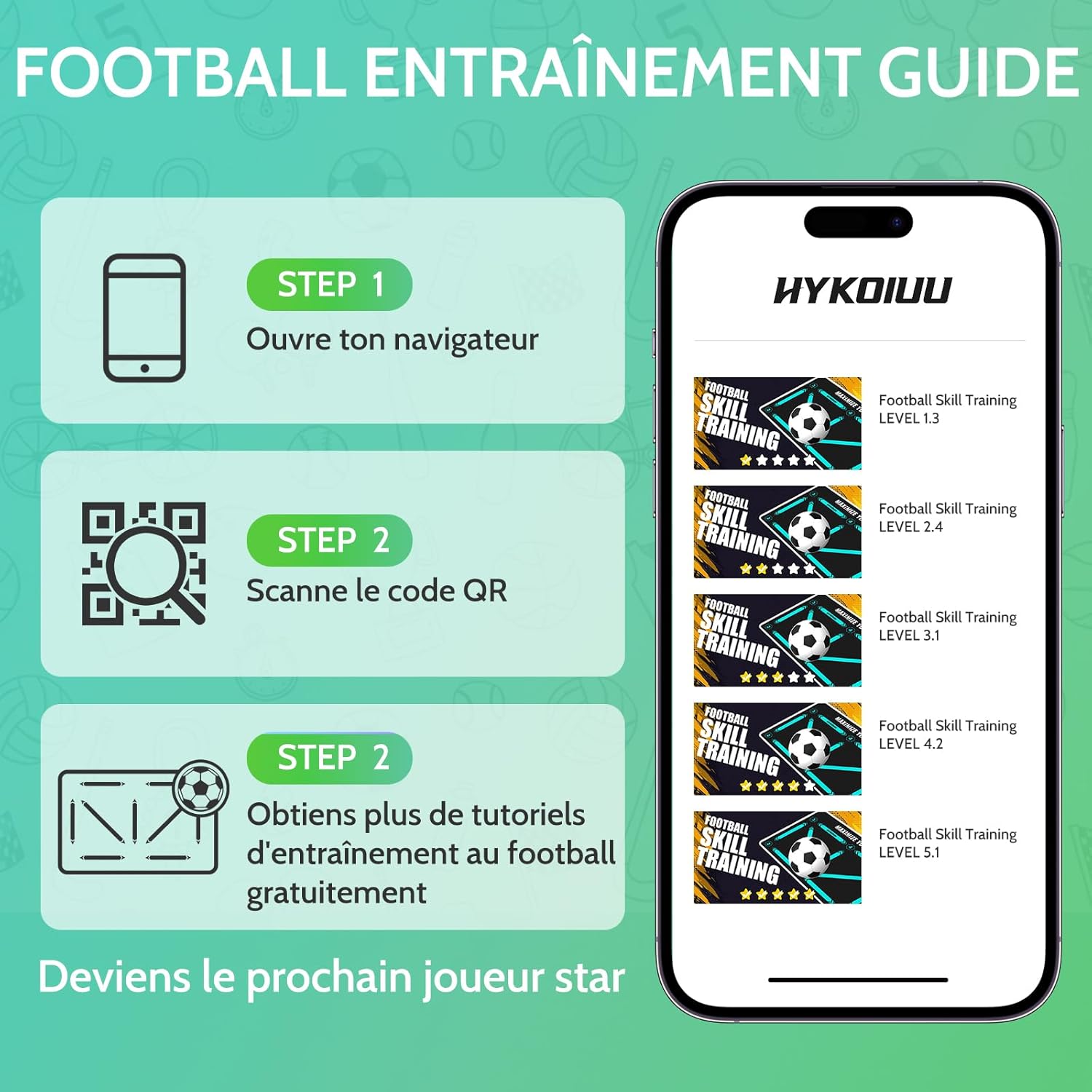 Thumbnail 4 de Tapis Foot Entrainement Avec Kick Entraîneur 90x60 cm – Kit d’entraînement football pour enfants