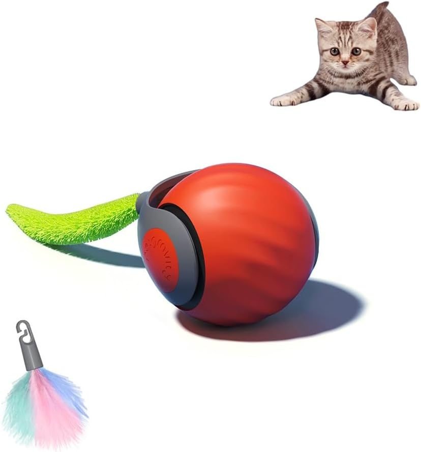 Detalle de XUNNIU Novità Palla Interattiva per Gatti e Cani: Speedy Tail 2.0, Rotazione a 360° e Code Intercambiabili