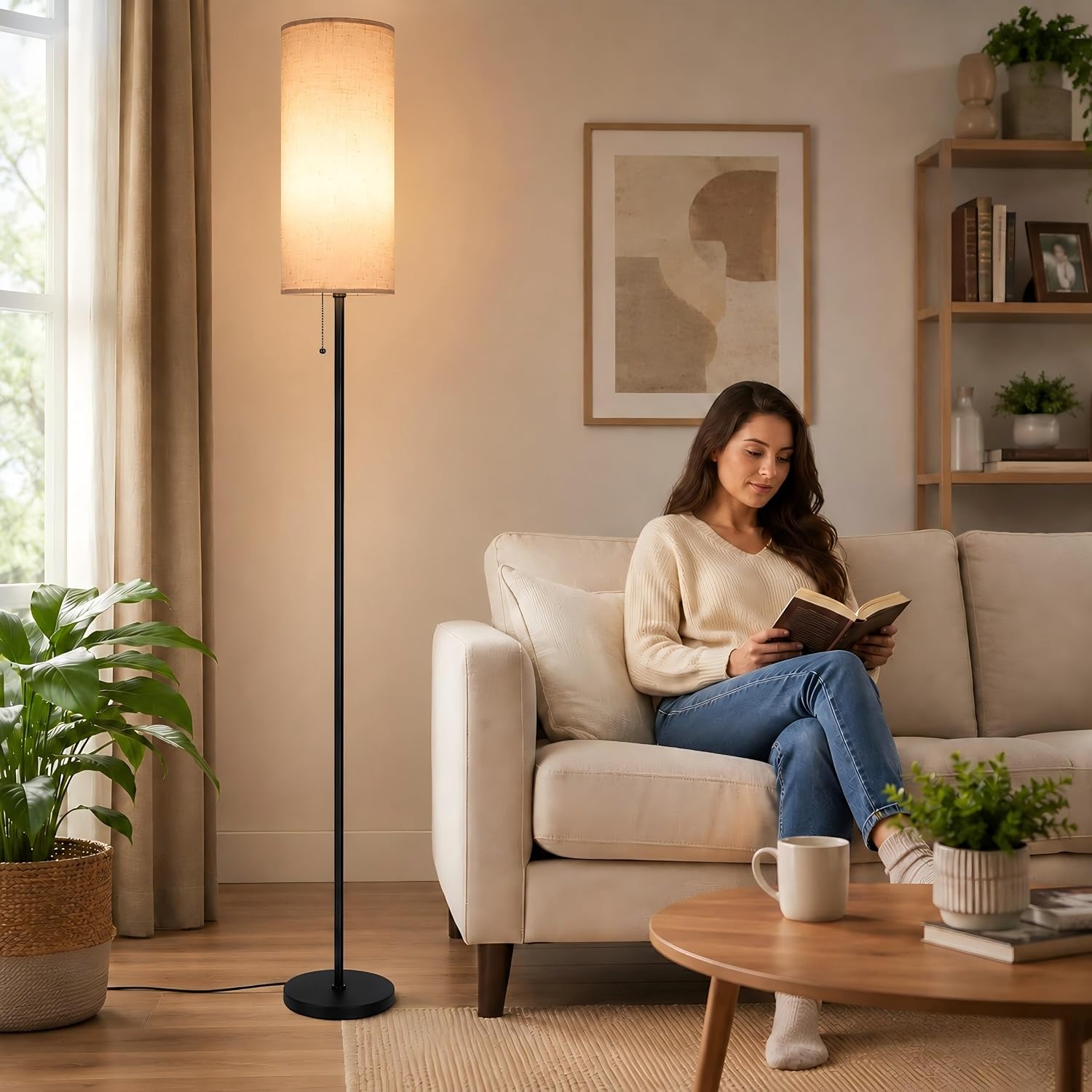 Thumbnail 3 de IPARTS EXPERT LDD-5 68-Inch Floor Lamp with Linen Shade and 3 Colour Settings