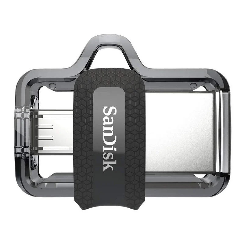 Detalle de SanDisk Ultra Dual m3.0 64GB USB 3.0 Gris/Plata: transferencia rápida entre móvil y ordenador