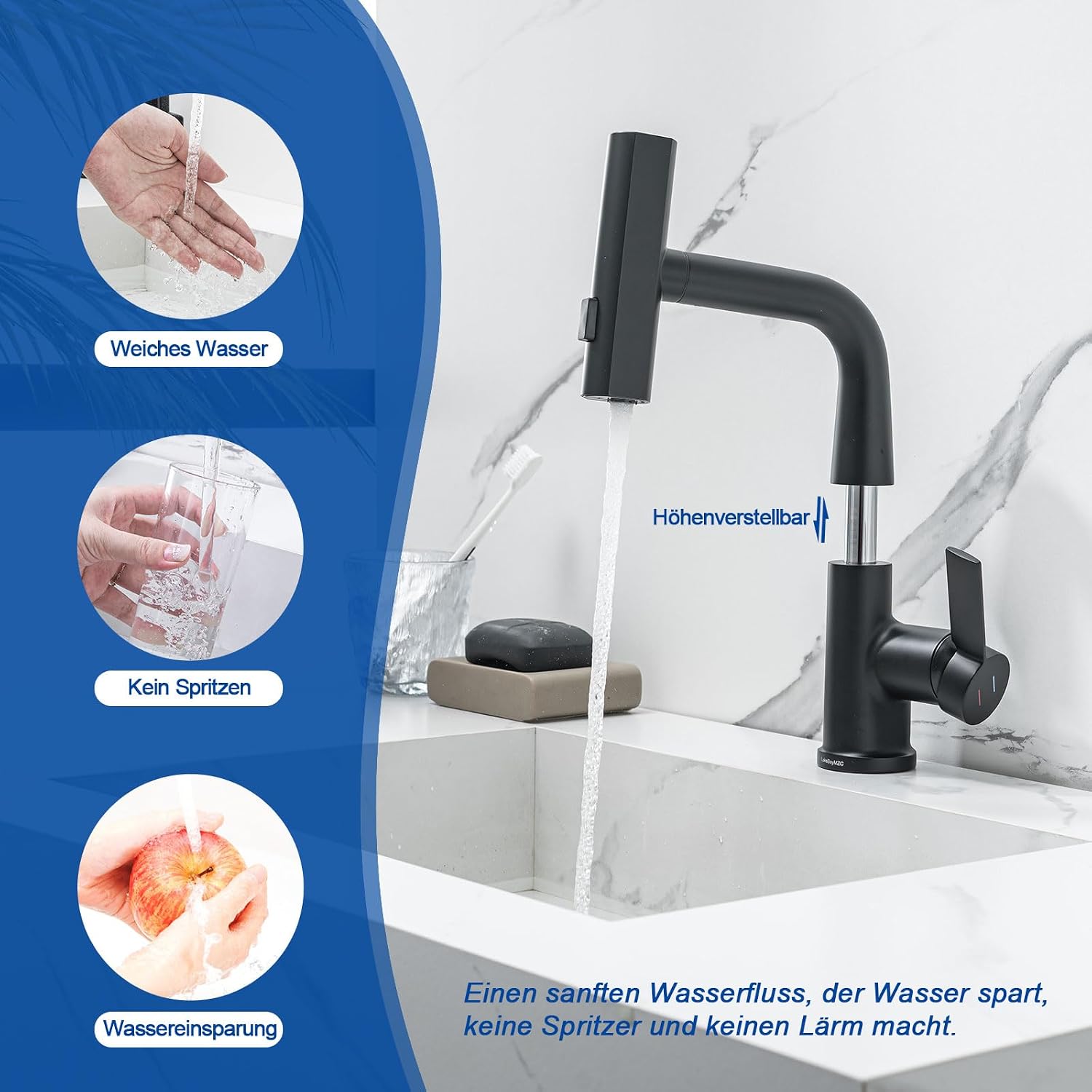 Thumbnail 3 de LakeBayMZC robinet noir mat 30–34,5 cm