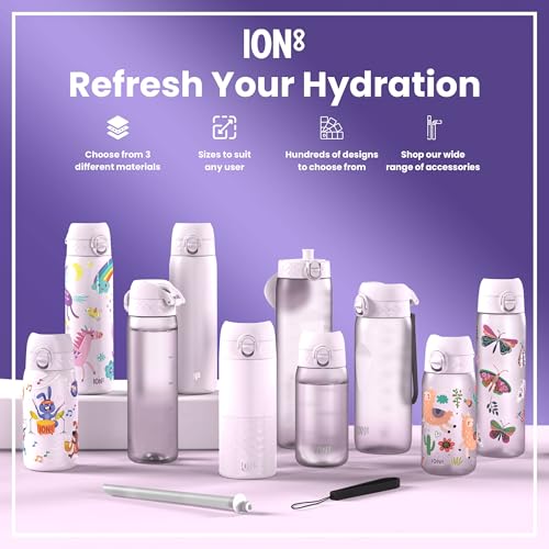 Thumbnail 6 de Ion8 Lightweight Steel Water Bottle 600 ml / 20 oz (Lilac Dusk) – Non-Insulated, Leak-Proof & Dishwasher Safe