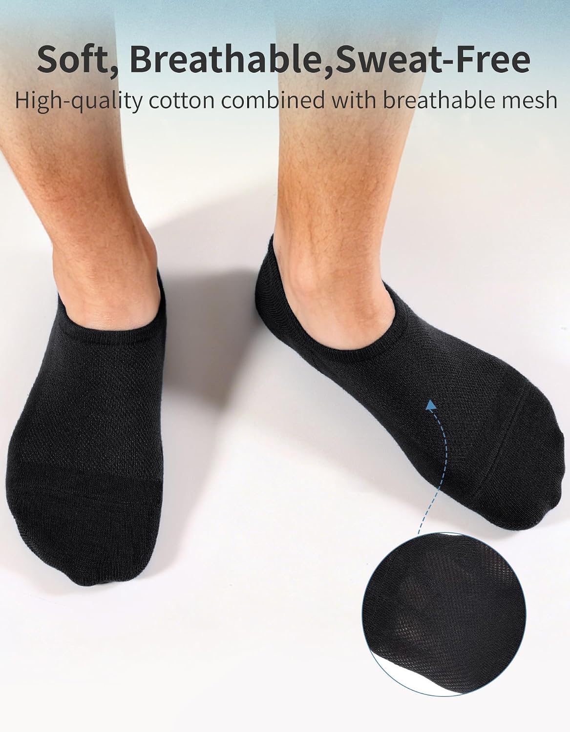 Detalle de CLOSEMATE Socken No-Show Trainer Socks, Silicone Heel Grips, 6P