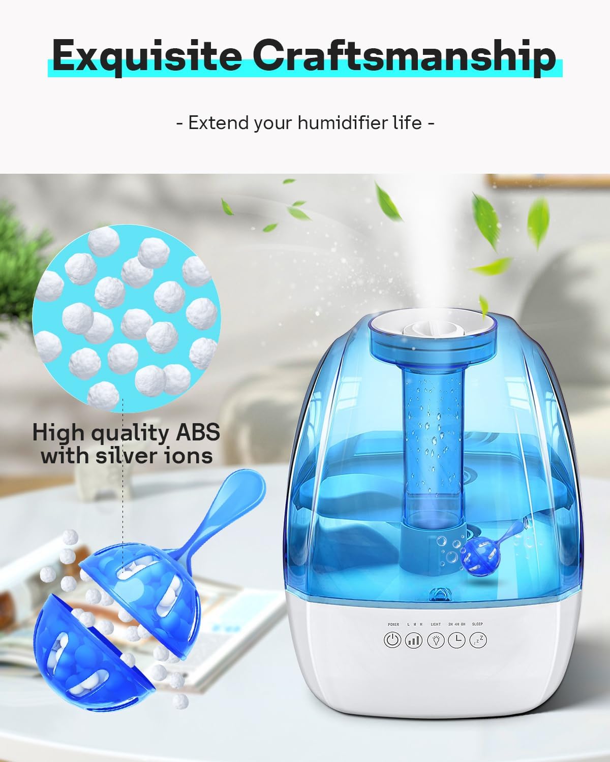 Detalle 2 de Leemone HCB Humidifier Cleaning Balls, 12-Pack for Mineral Buildup