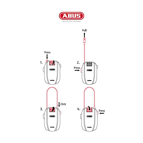 Detalle 1 de ABUS Kabelschloss Combiflex – 85 cm, 1,5 mm stark, Zahlencode, Blau