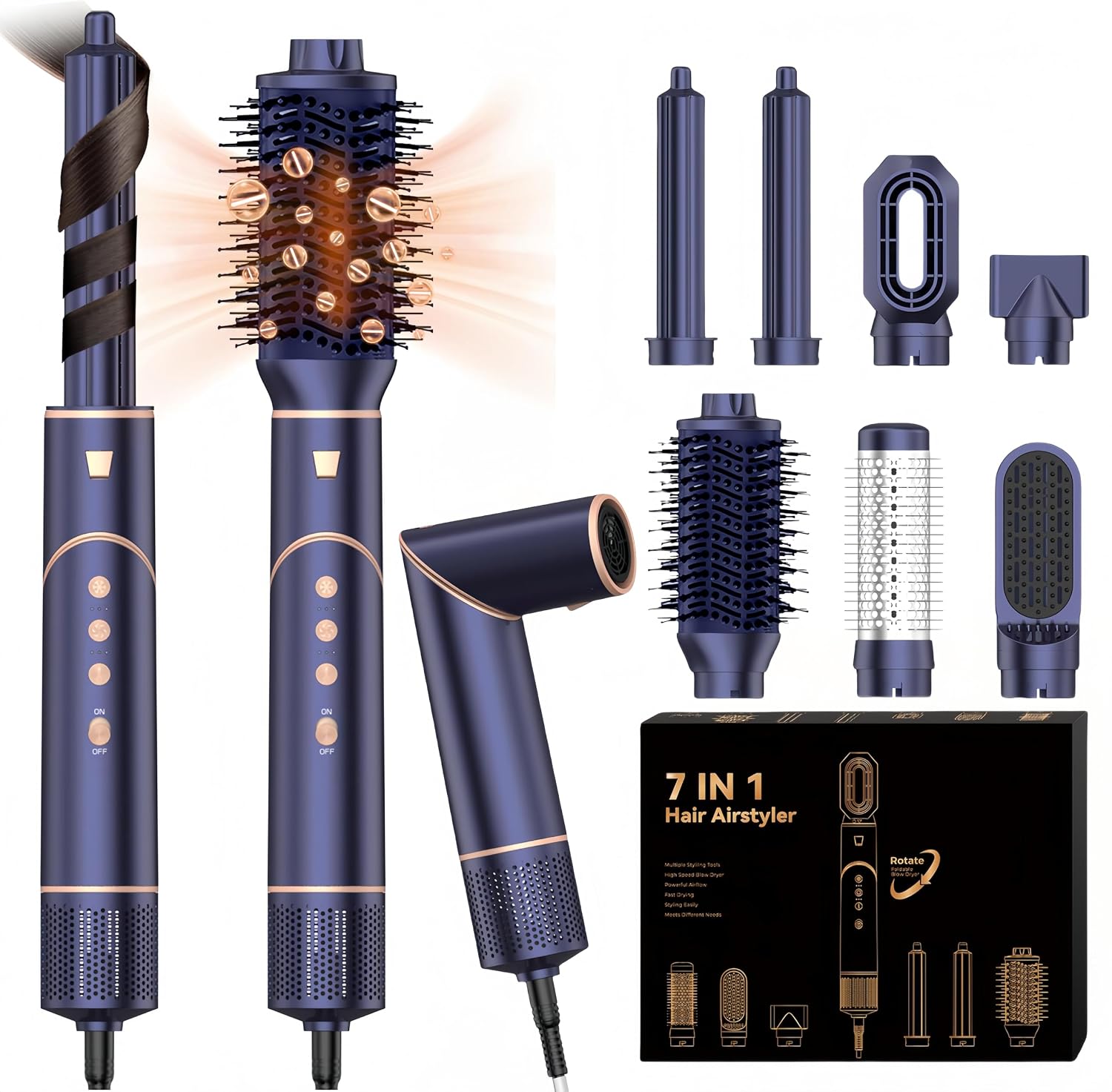 Detalle de UKLISS 7 in 1 Pro Air Styler & Hair Dryer Set 💇♀