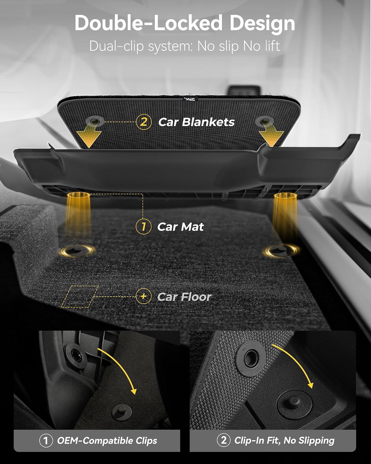 Thumbnail 2 de 3W 13-Piece All-Weather Floor Mat Set for Tesla Model Y Juniper (2025–2026) + Boot Liner Bundle