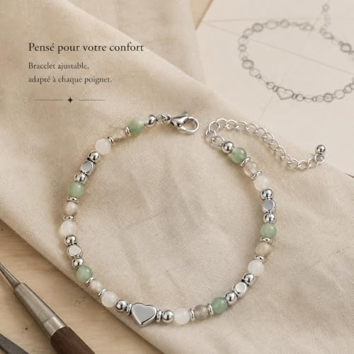Thumbnail 4 de Lueaurra Bracelet Femme Pierres Naturelles – Adjustable 15–20 cm